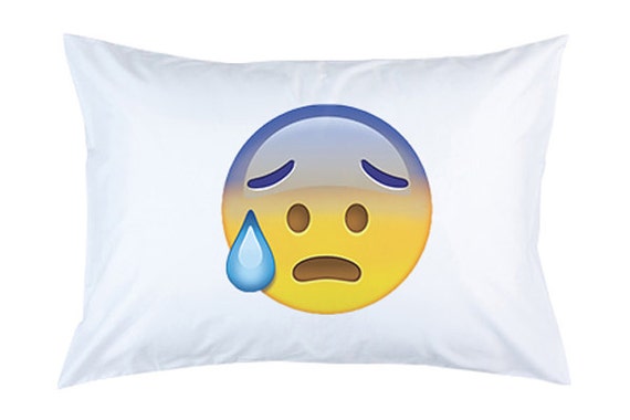 Emoji Pillow Case Cold sweat emoji Broken Heart emoji Pillow cover Emoji