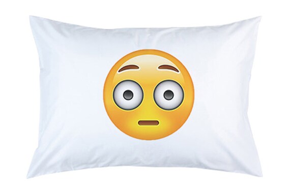 Pillow Case Flushed face pillow cover Broken Heart emoji Pillow cover Emoji