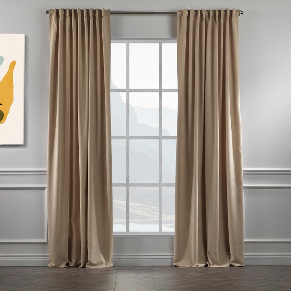 Cappuchino Light Brown Look Curtain Customizable Size High Quality Room Darkening 1 Panel Handmade Livingroom Bedroom Cool Home Decoration