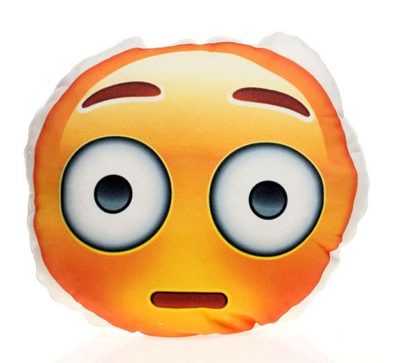 Emoji Pillow Flushed face pillow Emoji gift Fun gift Emoji Etsy