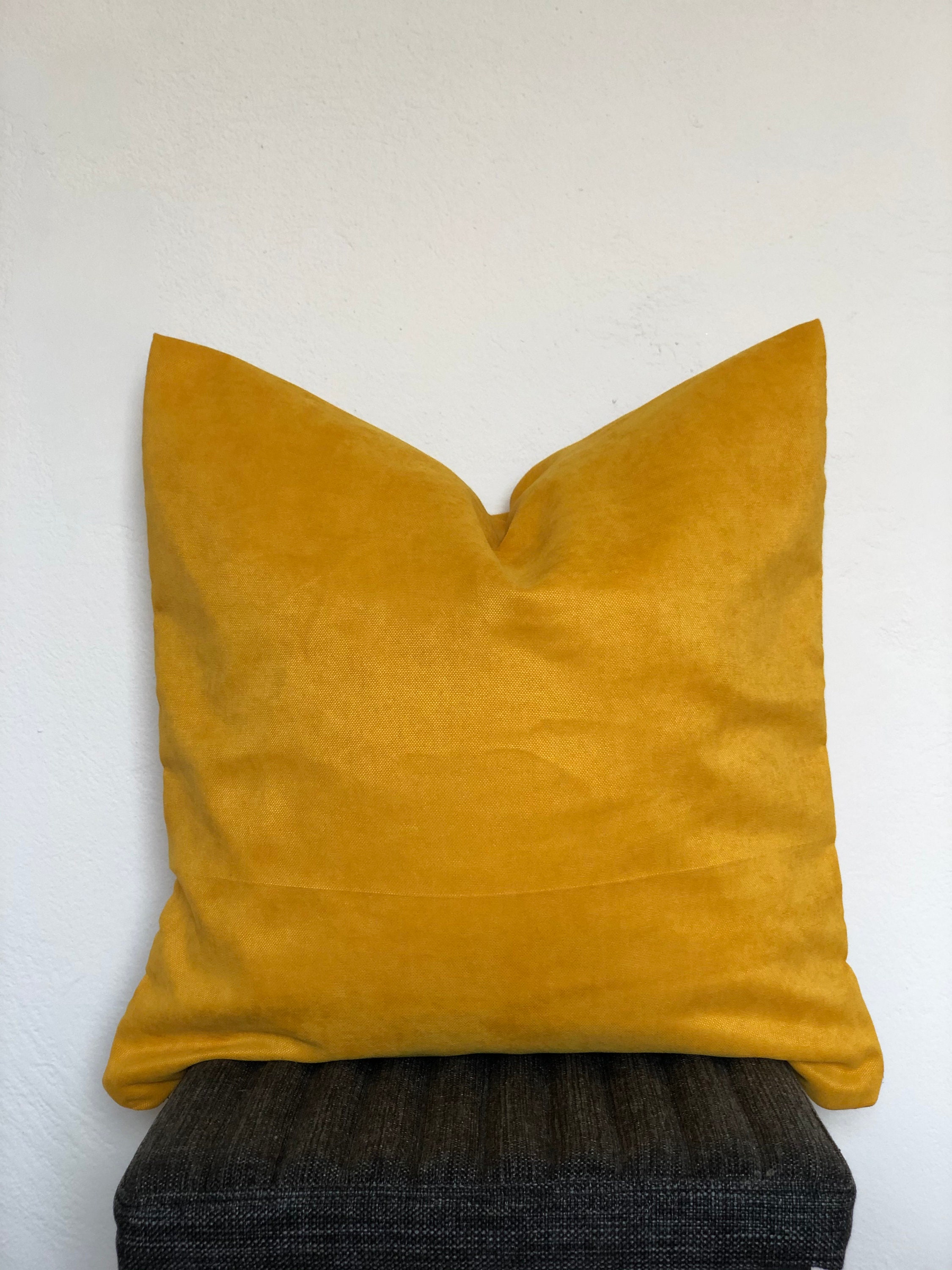 Mustard Yellow Velvet Look Decorative Livingroom Cushion Throw Etsy UK