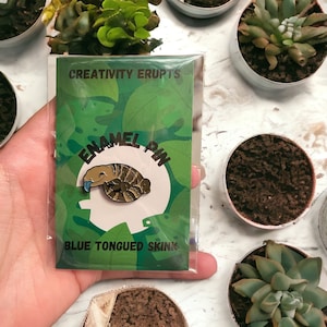 Blue Tongued Skink Enamel Pin - Reptile Lover