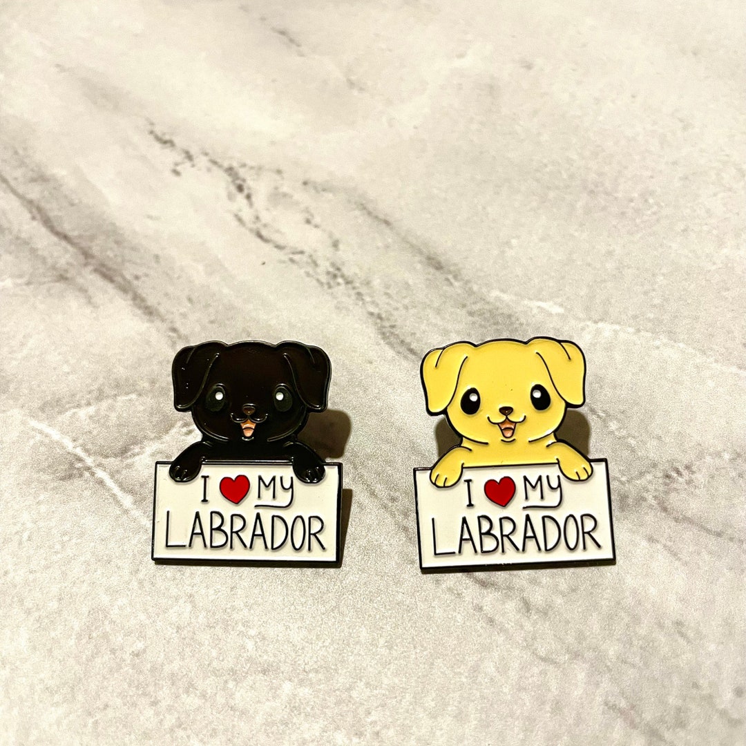 Black or Yellow Labrador Retriever Enamel Pin - Dog Lover - Labrador ...