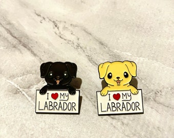 Zwarte of gele Labrador Retriever Emaille Pin - Hondenliefhebber - Labrador Retriever