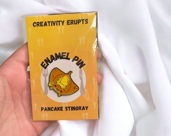 Pancake Manta Ray Enamel Pin - Funny Pin