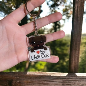 Llavero acrílico Labrador negro - Regalo amante del perro Labrador Retriever