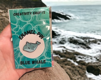 Blue Whale Enamel Pin - Ocean Pin