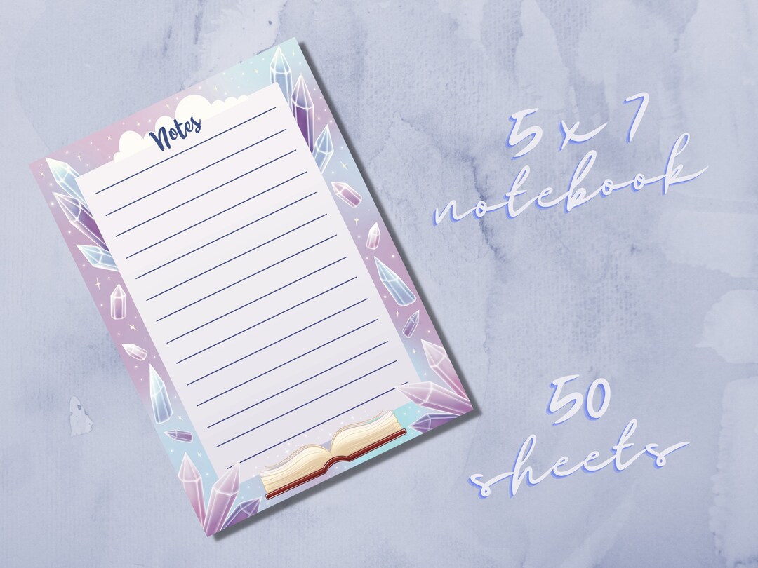 Crystal Notepad 5x7 | Crystal Stationery Pad | 50 Sheet Notepad ...