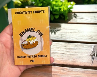 Baked Potato Guinea Pig Enamel Pin | Kawaii Animal Lapel Badge