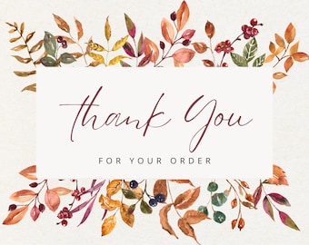 Thank You for Your Order Card | Small Business Packaging Insert | 5x7 Printable Digital Download