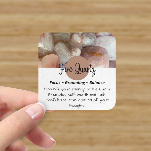 Crystal Info Cards, 2.5” by 2.5”, Natural Textured Cardstock, Crystal Business Cards