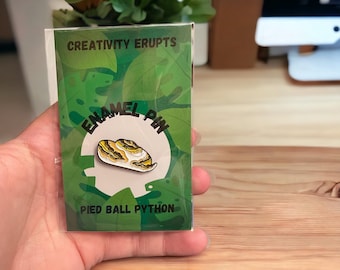 Enamel Pin: Pied Ball Python - Funny Reptile Lover Accessory