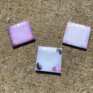 Cute Sticky Notes 50 Sheets | Witchy, Crystal or Cat Notepad | Planner & Journal Stationery