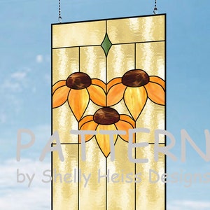 Sunflower PATTERN, Arts & Crafts Style, for stained glass or mosaic.