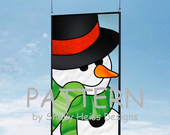 Snowman PATTERN for Stained Glass or Mosaic
