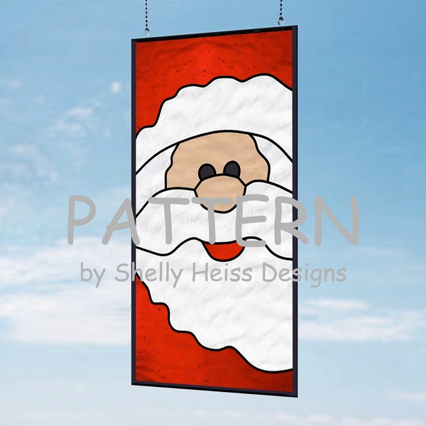 Santa Claus PATTERN; Christmas Pattern for Stained Glass or Mosaic