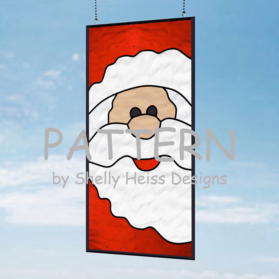 Santa Claus PATTERN Christmas Pattern for Stained Glass or Mosaic - Etsy
