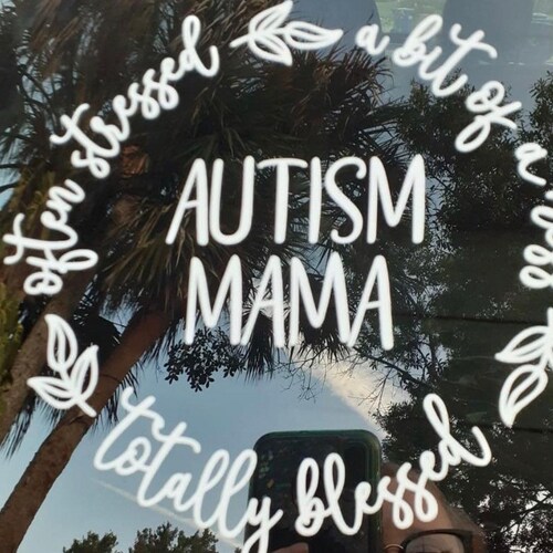 Autism Mama Heart Permanent Vinyl Decal Autism Mom Car Etsy