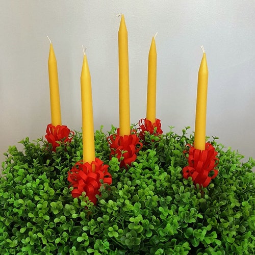 Advent Wreath Kit With Moravian Beeswax Candles boxwood Etsy
