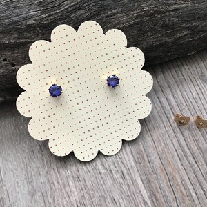 Tanzanite Stud Earrings, Blue Tanzanite Studs, Cubic Zirconia, Blue Studs, Ear Bling, Tiny Studs, Gold Filled or Sterling Studs image 10
