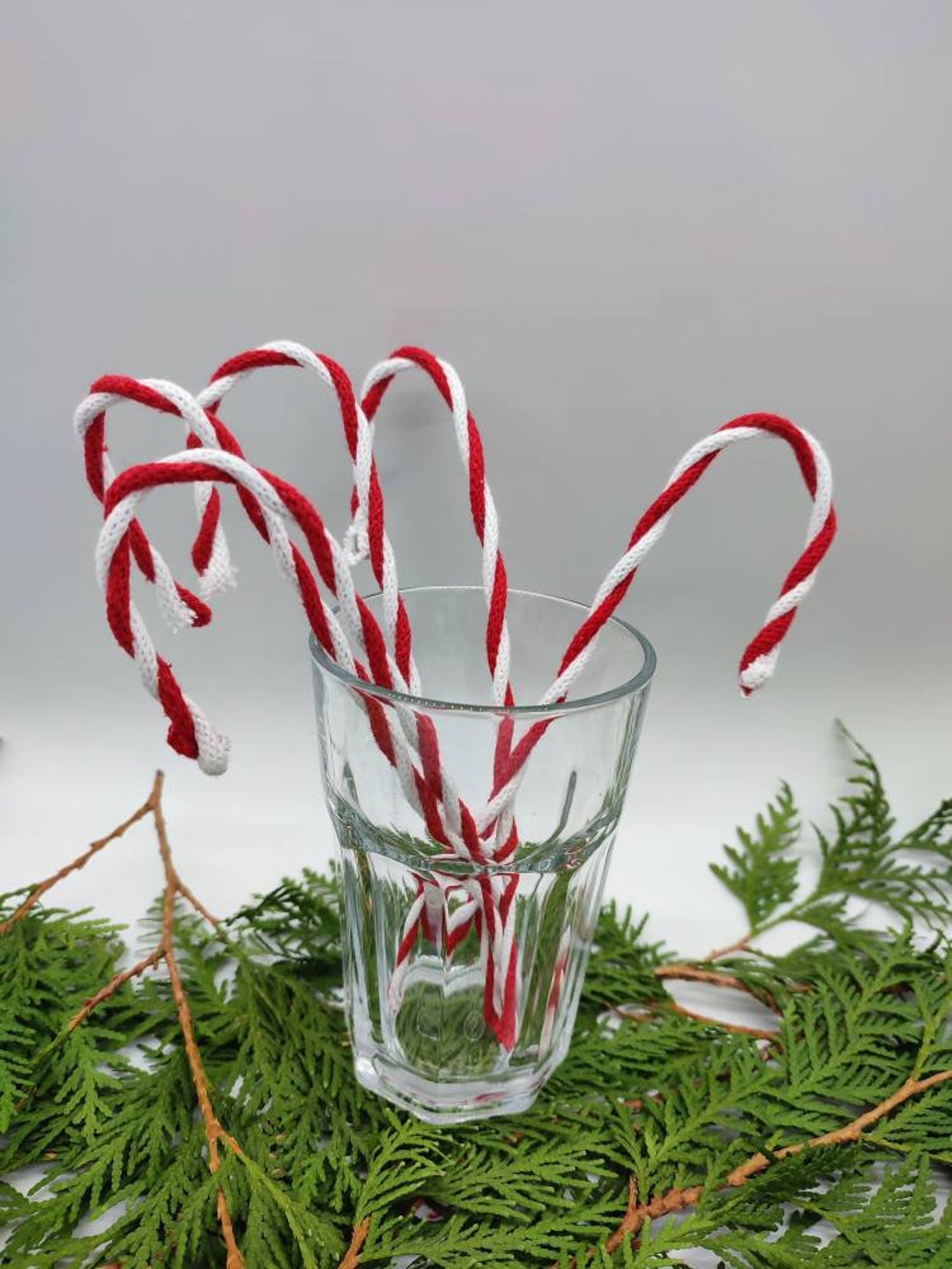 5 Pieces Large Candy Canes Made of Wool and Aluminum Wire Etsy