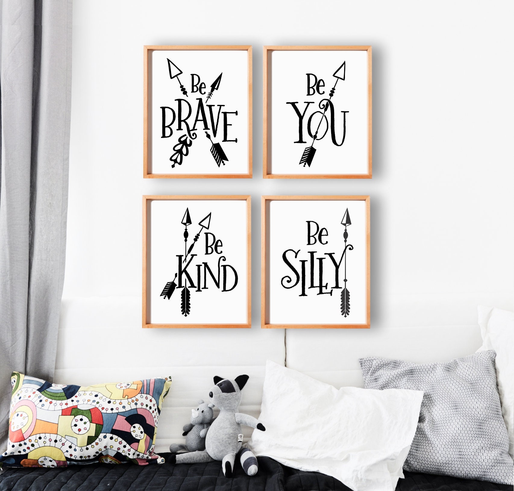 Woodland Nursery Decor For Boys Arrow Nursery Decor Boy Be Brave Be Kind Black And White Kids Room Decor Tribal Nursery Art