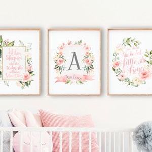 Pink Baby Girl Nursery Wall Decor Floral Baby Pillow Floral Nursery Decor
