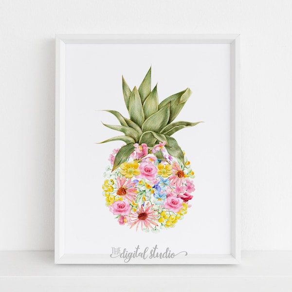 Tropical Nursery Decor, Pineapple Wall Art Decor, Printable Pinapple Nursery Art, Beach Nursery Art Printable, DIGITAL DOWNLOAD, 210