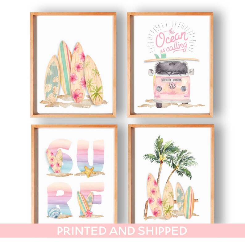 Beach Nursery Decor Girl Surf Print Beach Art Beach Wall Etsy