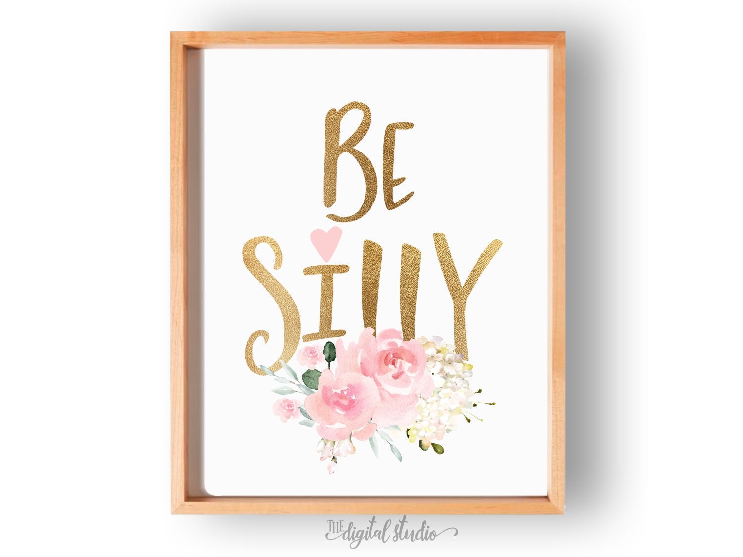 Flower Nursery Wall Art Pink and Gold Prints Nurser Wall Etsy