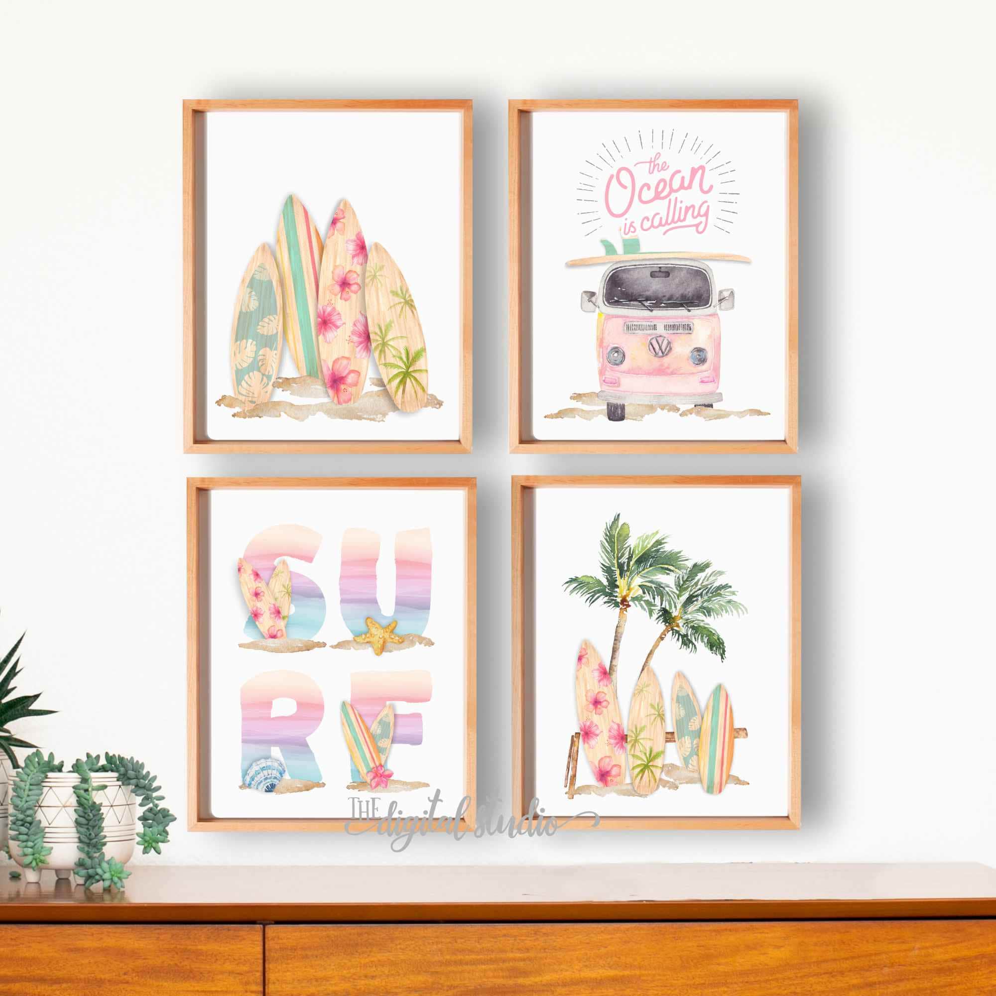 Printable Beach Nursery Wall Art Surf Girl Nursery Surf Etsy