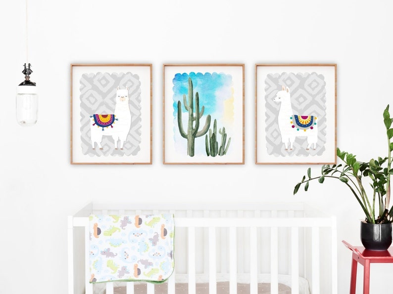 Llama Nursery Art Prints Boy Nursery Llama Print PRINTABLE Etsy