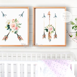 Arrow Wall Decor Baby Girl Nursery Wall Art PRINTABLE | Etsy