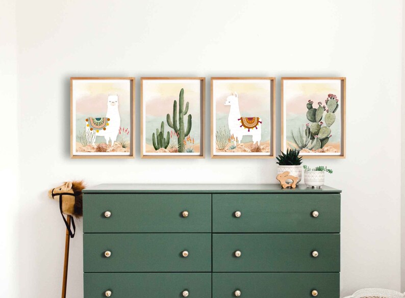 Llama and Cactus Nursery Instant Download Boy Nursery Decor Etsy