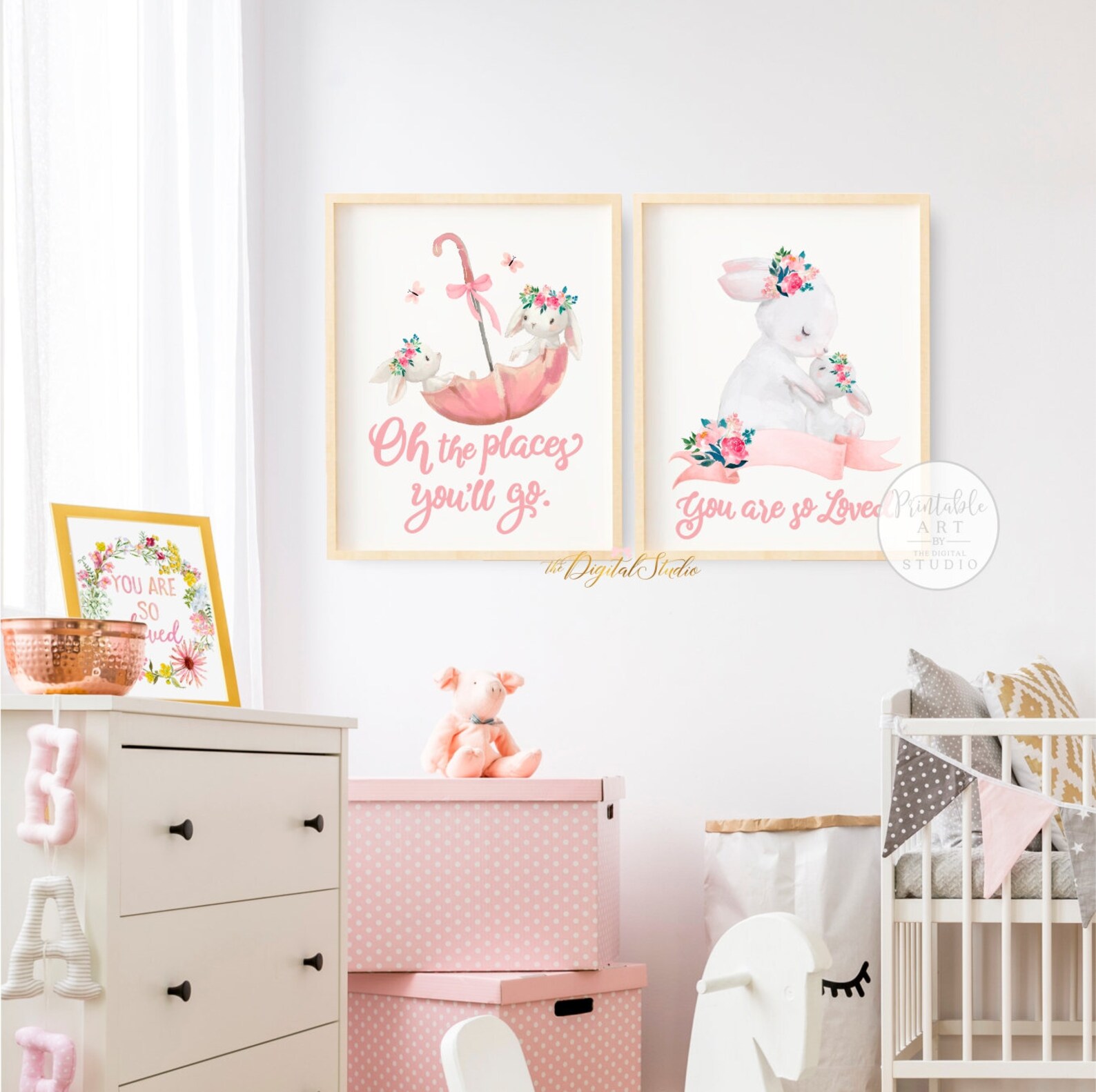 Baby Girl Nursery Quote Pink Nursery Wall Art Nursery Wall Etsy