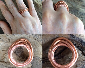 Copper Ring, Boho Ring, Statement Ring, Wrap Ring, Statement Ring