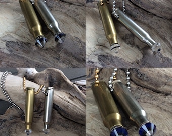 Bullet Necklace, Mens Necklace, One of a kind Jewelry, Statement necklace, Crystal Necklace