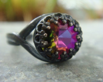 Rainbow Crystal Ring