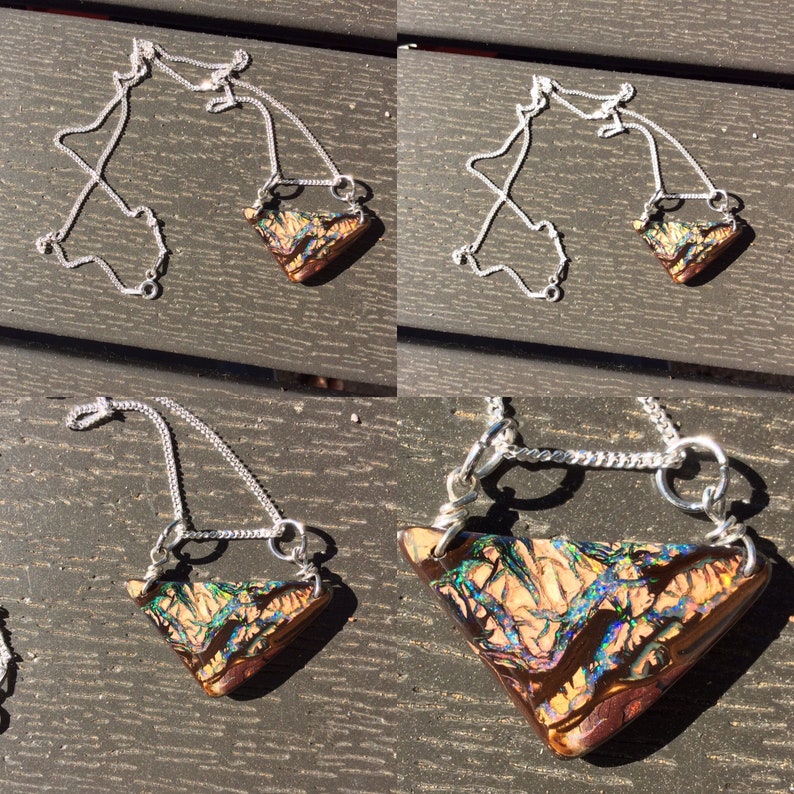 Australian Opal necklace, Rainbow Opal necklace, boho necklace, one of a kind necklace, opal jewelry image 3