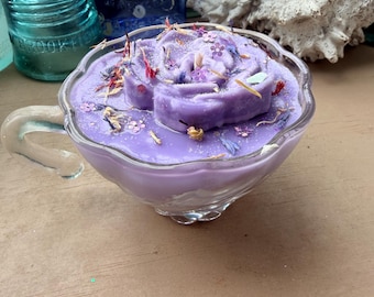 Vintage Punch Cup soy hidden sea glass candles in assorted scents