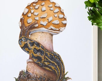 Slug Mushroom Watercolor Print  |  Toadstool, Nature, Forest, Nature, Cottagecore, Woodland