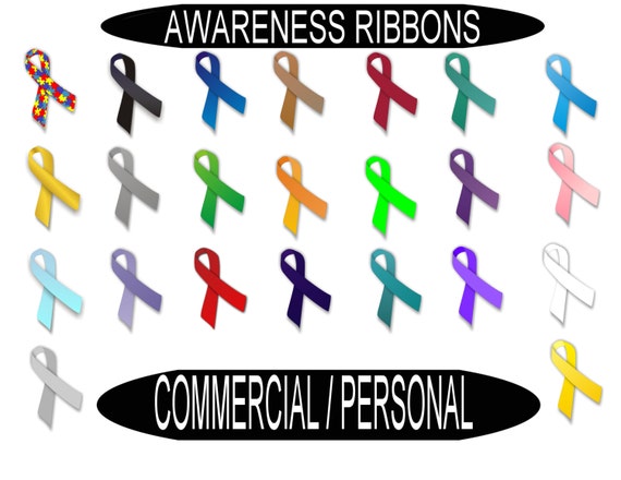 Awareness Ribbon Instant Download 46 Individual Image Files Etsy