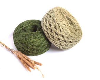 Moss Linen Yarn, High Quality, Linen Yarn For Crochet, Knitting, 200 g/ 7 oz