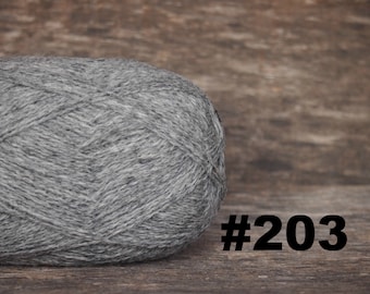 WOOL YARN, Natural Grey Wool for knitting, crochet, Lithuanian Wool Yarn, #203