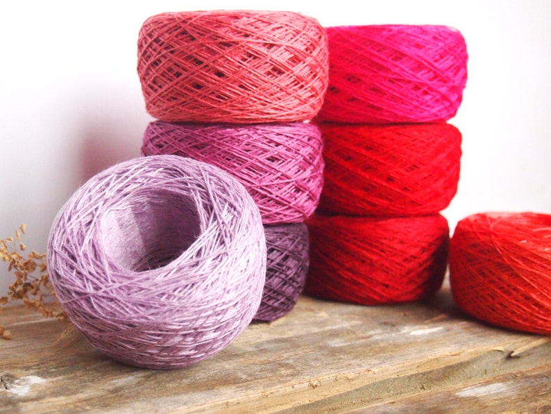 8 Balls Natural Linen Yarn, High Quality, Linen Yarn For Crochet, Knitting, 400 gr/ 14 oz image 3
