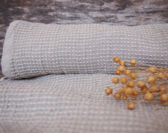 2.2 yards/2 m Natural Waffle Washed Linen Fabric - Eco Fabric, Linen Fabric For Any Your Project, High Quality Linen Fabric