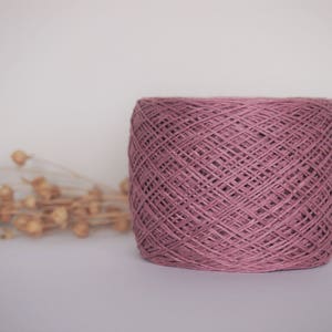 1 ply, 2 ply, 3 ply, 4 ply Linen Yarn, High Quality, OLD ROSE #081 Linen Yarn For Crochet, Knitting, 100 g/ 3.5 oz