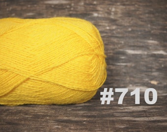 WOOL YARN, Light Yellow #710, Wool for knitting, crochet, Lithuanian Wool Yarn