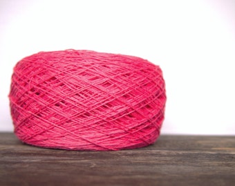 1 ply, 2 ply, 3 ply, 4 ply Linen Yarn, High Quality, Candy Pink Linen Yarn, #084 Linen Yarn For Crochet, Knitting, 100 g/ 3.5 oz