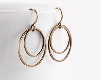 ÚLTIMO PAR: CÍRCULOS • Pendientes • Metal • Sencillos • Redondos • Minimalistas • Latón • Bronce